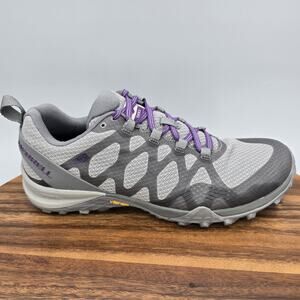 Merrell Siren 3 Shoes Womens 7.5 Gray Purple Trail Hiking Outdoor Sneakers